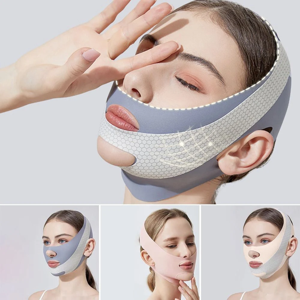 1PC V-Shape Face Slimming Bandage Double Chin Reduce & Comfortable Facial Skin Lift Massage Tool Thinning Band for Face Thinning