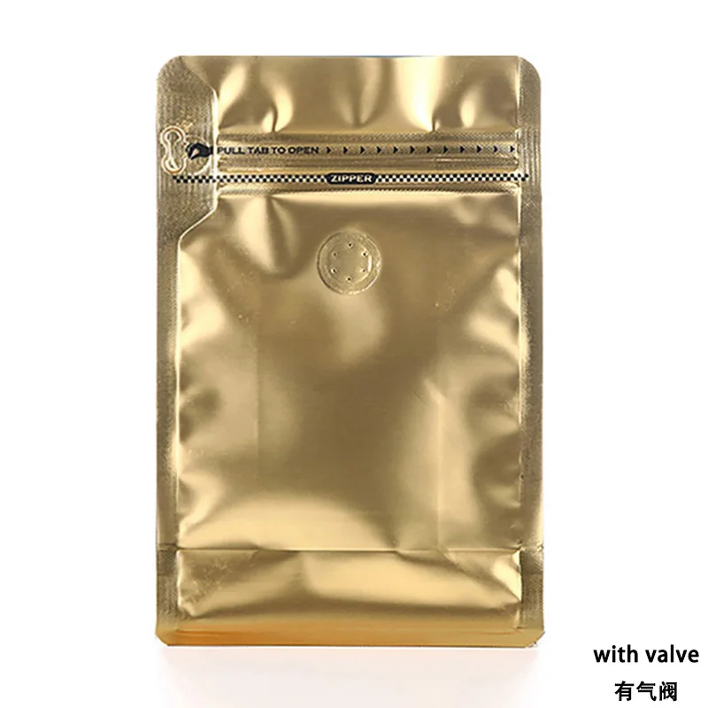 50 Stück Kaffeebeutel mit flachem Boden, Ventil und Reißverschluss, Aluminiumfolien-Futterbeutel zur Aufbewahrung von Kaffeebohnen und Lebensmitteln – Detail 10