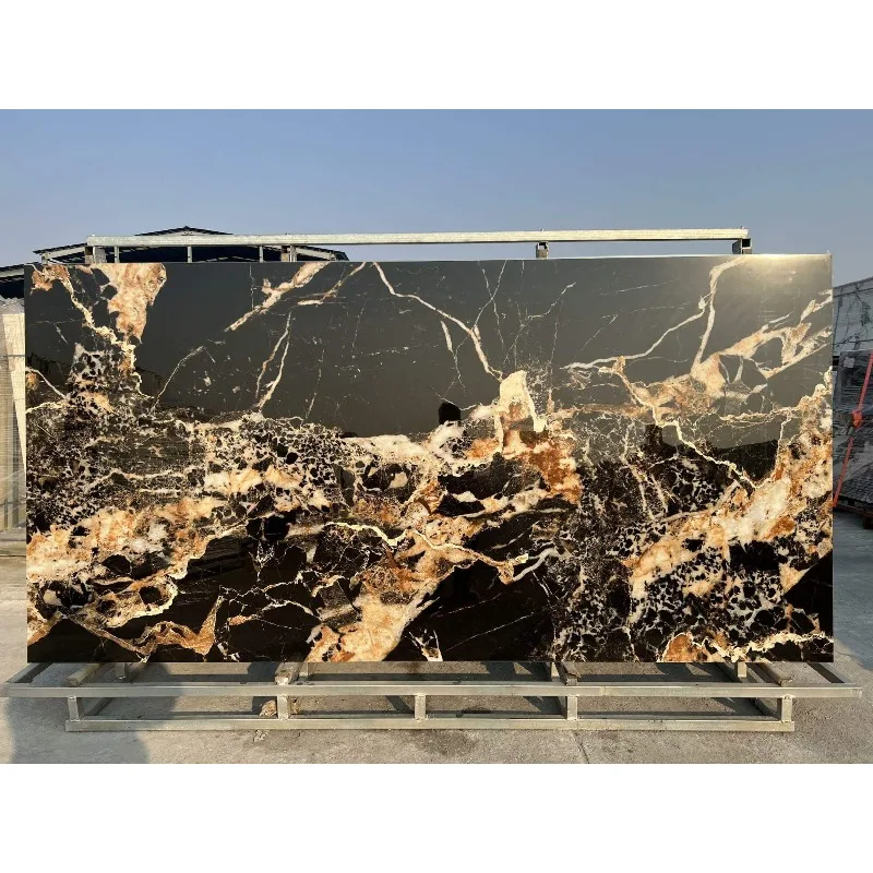 Home improvement furniture Gold sintering stone for dining tables and walls Hall Park