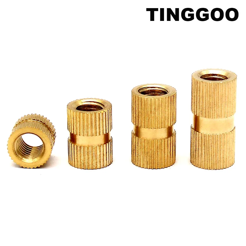 5/10/50pcs M2 M2.5 M3 M4 M5 M6 M8 M10 Copper Solid Brass Hot Melt Adhesive Injection Molding Embedded Insert Nut for 3D Printer