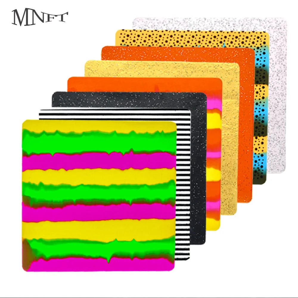 MNFT 5 Sheets Soft Fly Tying Silicone Film Wiggle Tail Making for Pike Bass Perch Large Trout Fishing Accessories Materials