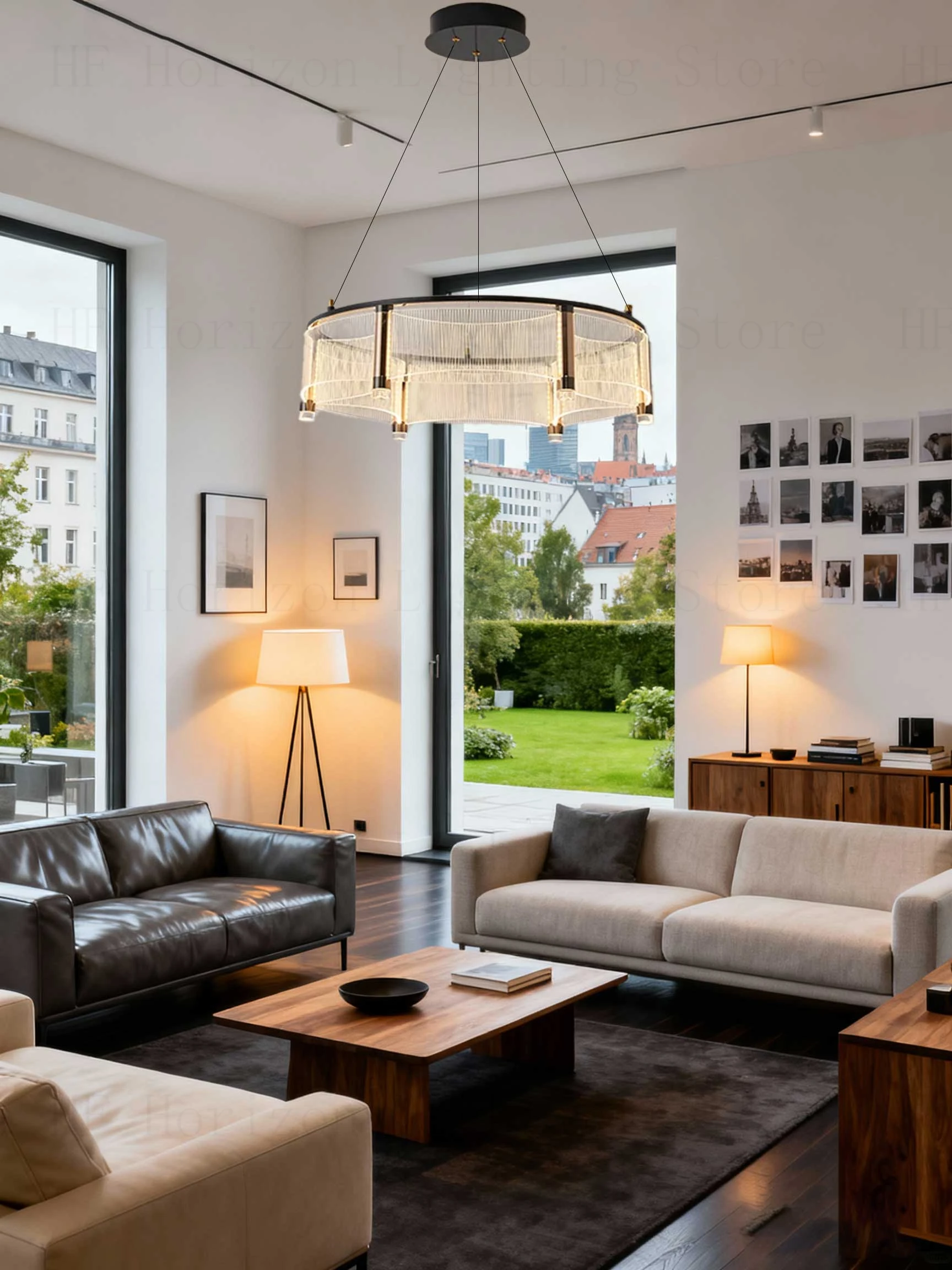 ثريا سقف معاصرة ومصابيح معلقة لغرفة الطعام وغرفة المعيشة تركيبات إضاءة معلقة داخلية مع تعليق l