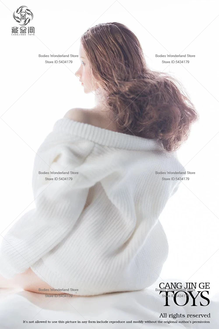 재고 있음 1/6 스케일 여성 군인 흰색 니트 브이넥 버튼 스쿨 스타일 재킷 12'' TBL JO UD ND 액션 피규어 인형용