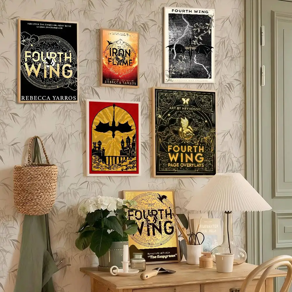 Classic Vintage F-Fourth Wing Whitepaper Poster Waterproof Paper Sticker Coffee House Bar Aesthetic Art Wall Painting