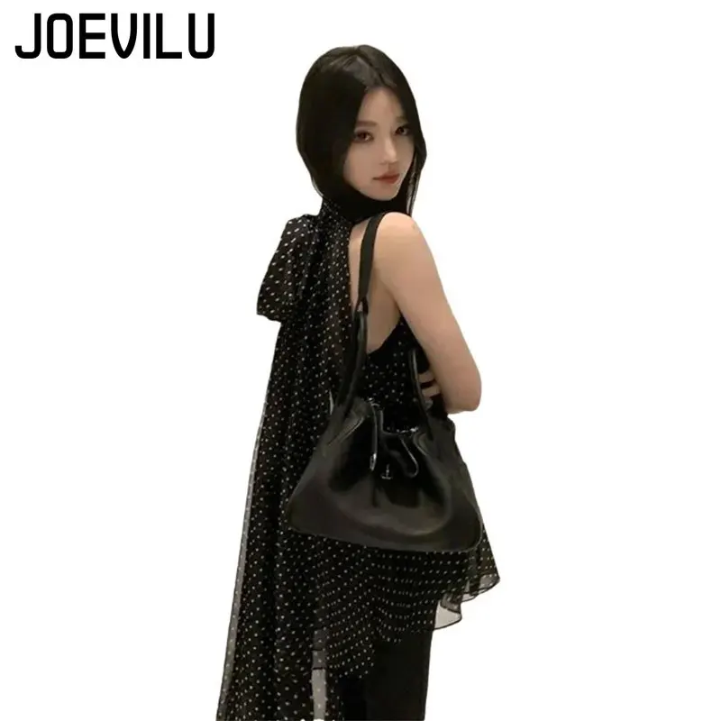 Joevilu sem mangas rendas até halter chiffon camisas pura proteção solar cover-up solto casual gravata borboleta blusa feminina sexy topos