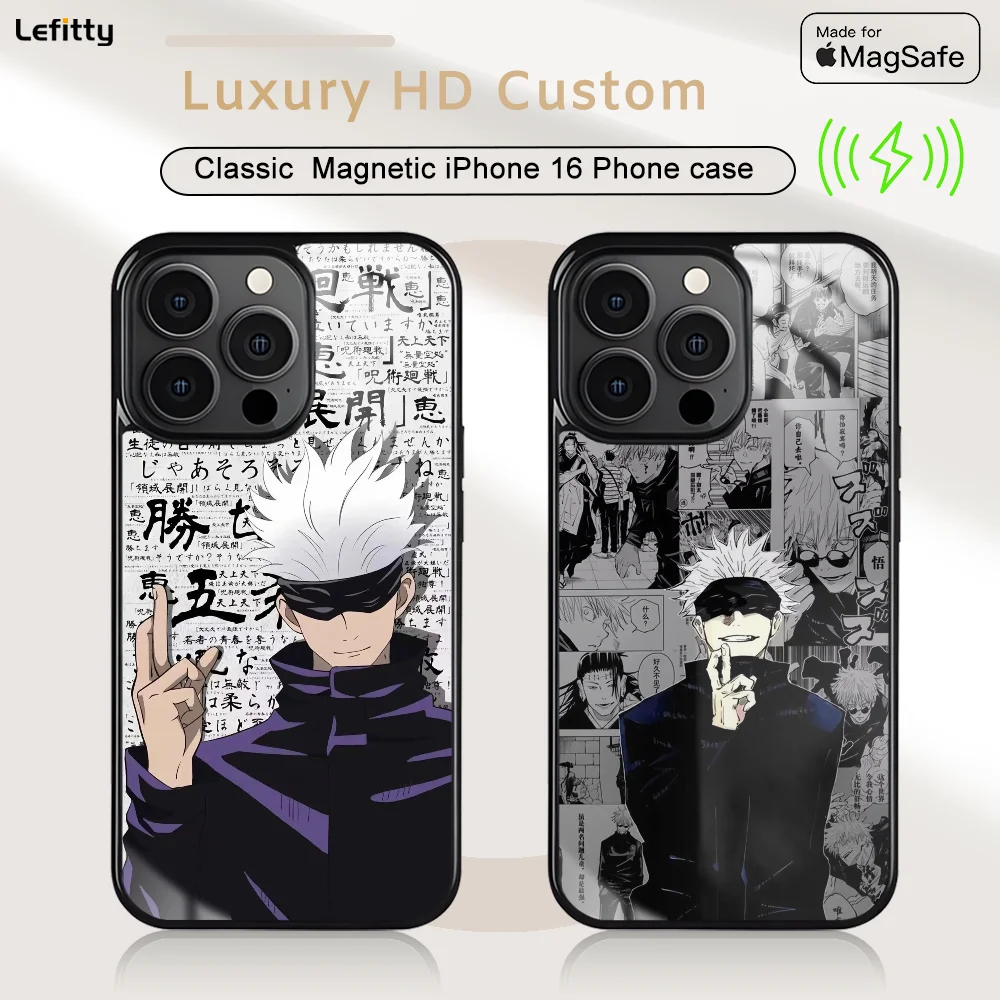 

Anime Cool Gojo Boy Phone Case For IPhone 16 15 14 13 12 11 Pro Max Plus Mini Magnetic Magsafe Wireless Charging Cover