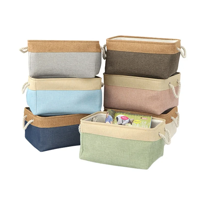 Cotton and Linen Foldable Storage Basket for Sorting and Organizing Miscellaneous Items Storage Baskets Woven Basket