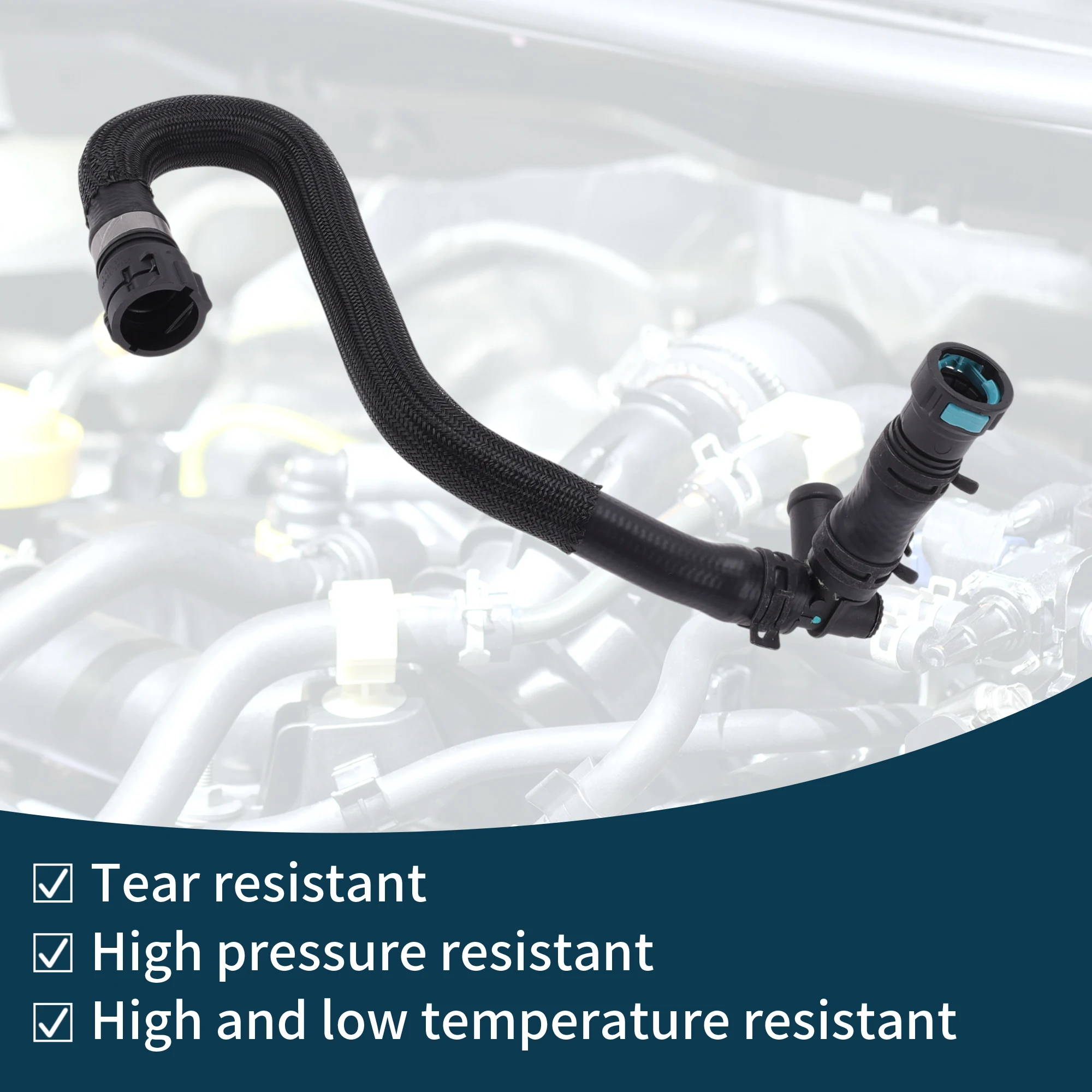 Manguera del calentador de manguera de radiador UXCELL No.LR094126 para Land Rover para Range Rover Evoque 2018-2019 tubo de refrigerante de goma negro 1 Uds