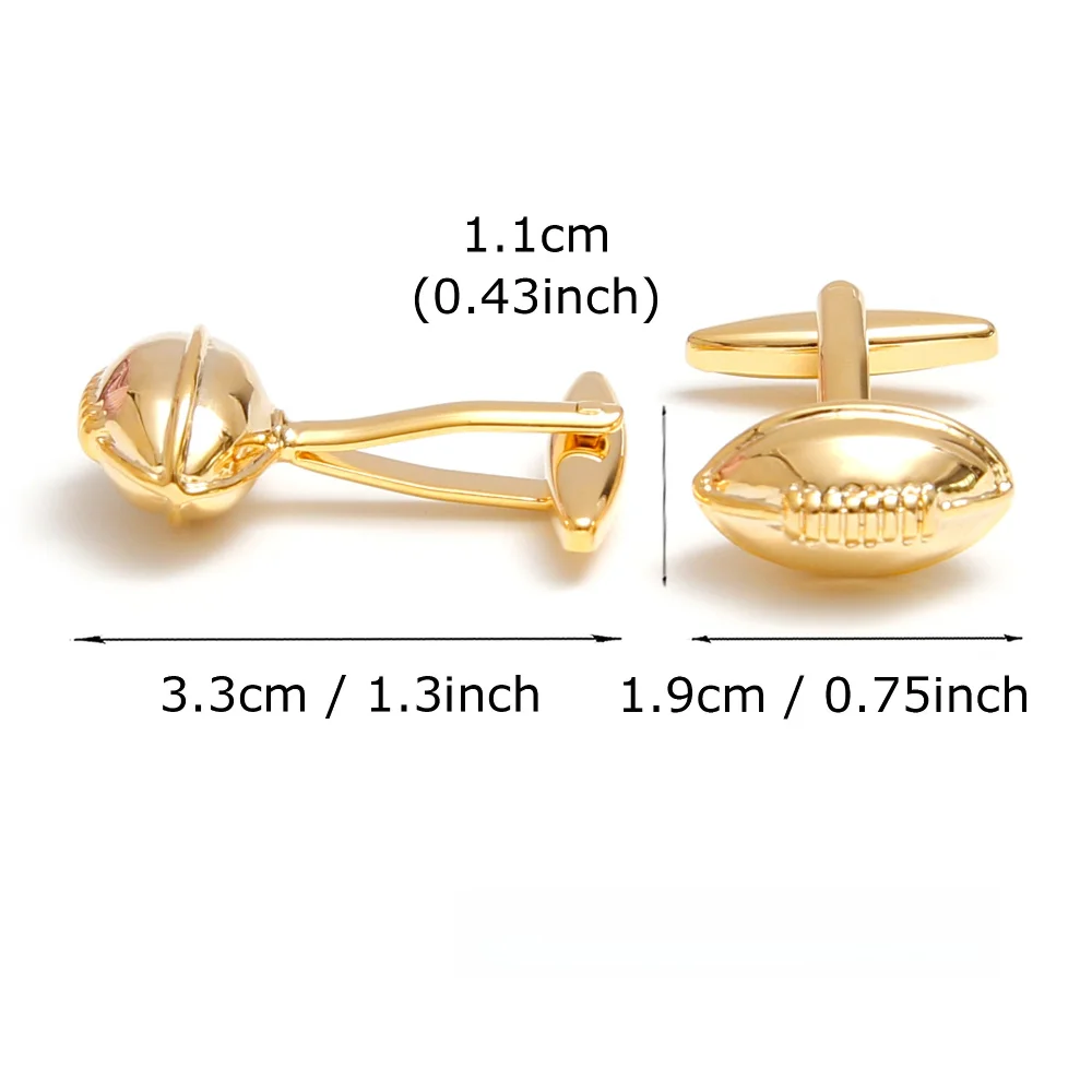 Men's Personalized Rugby Style Cufflinks Dual Business Dress Shirt Accessories Exquisite Sports Style Cufflinks For Banquets