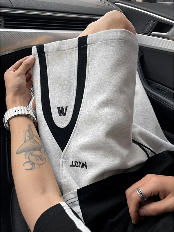 

Мужские летние спортивные брюки American Sle Baskeall, уличные, с вышивкой и пэчворком, выше колена, в стиле пэчворк, для студентов...