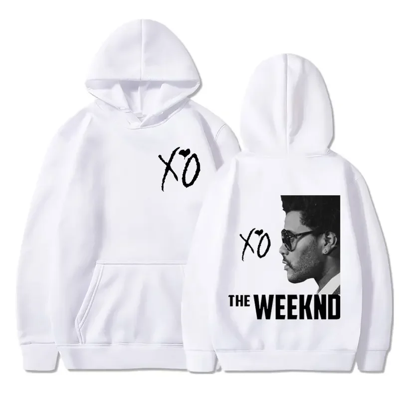 The Weeknd XO 앨범 프린트 맨투맨, 유니섹스 소프트 스타일, 빈티지 힙합 의류 후드, 남성 패션, 오버사이즈 풀오버 후드