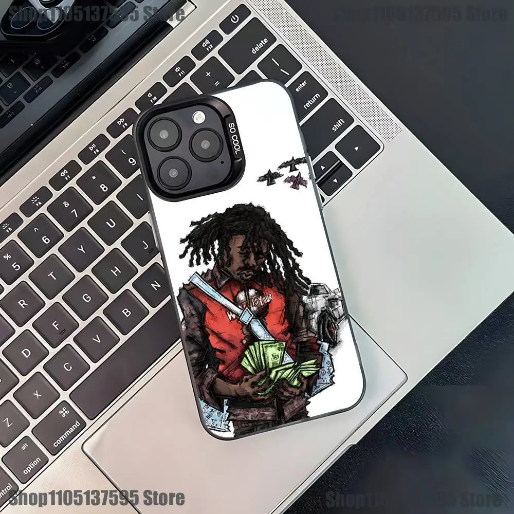 เคสโทรศัพท์ L-Lucki Rapper Gemini สำหรับ iPhone 17,16,15,14,13,12,11,Pro,XS,Max,Plus,Mini,SE4,E สีดำด้าน ป้องกันการกระแทก