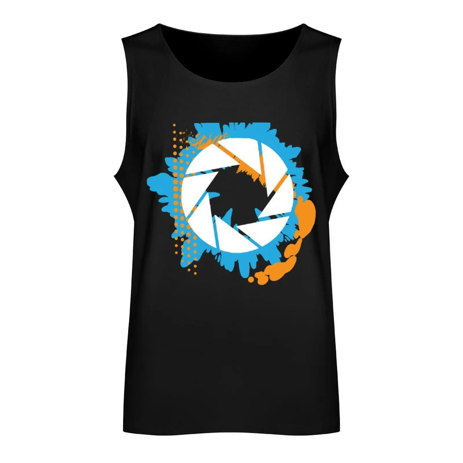 Portal - Abstract Aperture Logo Tank Top Men's gym t-shirts Men's t-shirt Man gym clothes Men's gym clothing