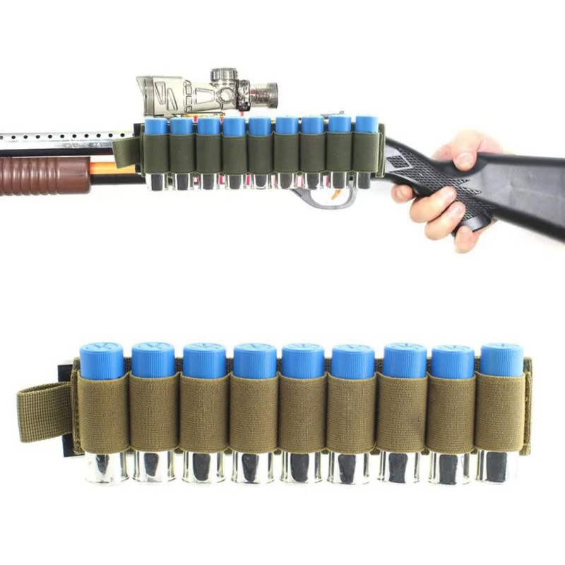Tactical Hunting Hook Loop 9 Rounds Shell Holder Shotshell Insert Card Strip With Adhesive Back For 12 Gauge