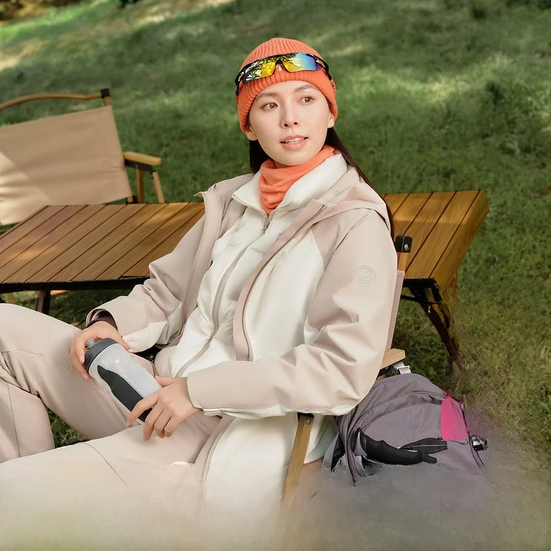 

Bosideng New Women's Three-in-One down Jacket Lightweight Sporty Outdoor Fashionable Goose down Windbreaker Coat
