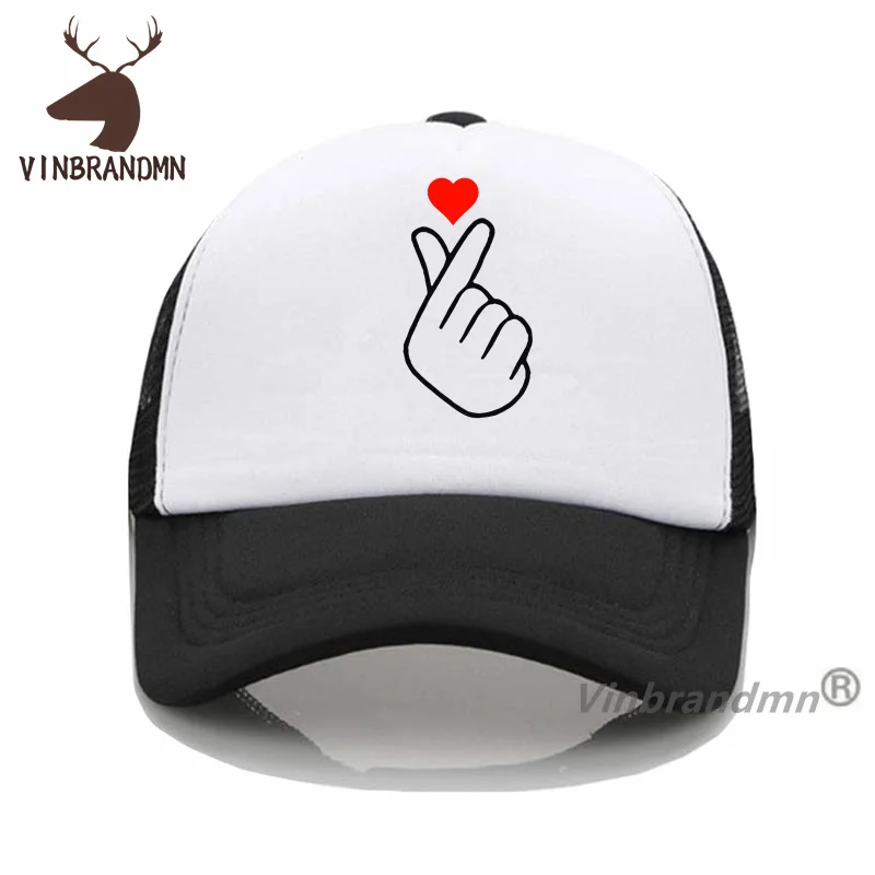 Korean Finger Heart Baseball Caps Korean Finger Love Symbol Graphic Printed Fishing Fisherman Hats New Fashion Korean Bucket Hat