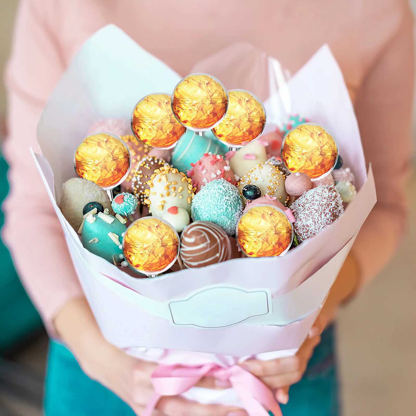 

80 pcs Chocolate Bouquet Materials Transparent Truffle Cups For Birthday Valentine Wedding Party Favors Candy Bouquet Holder