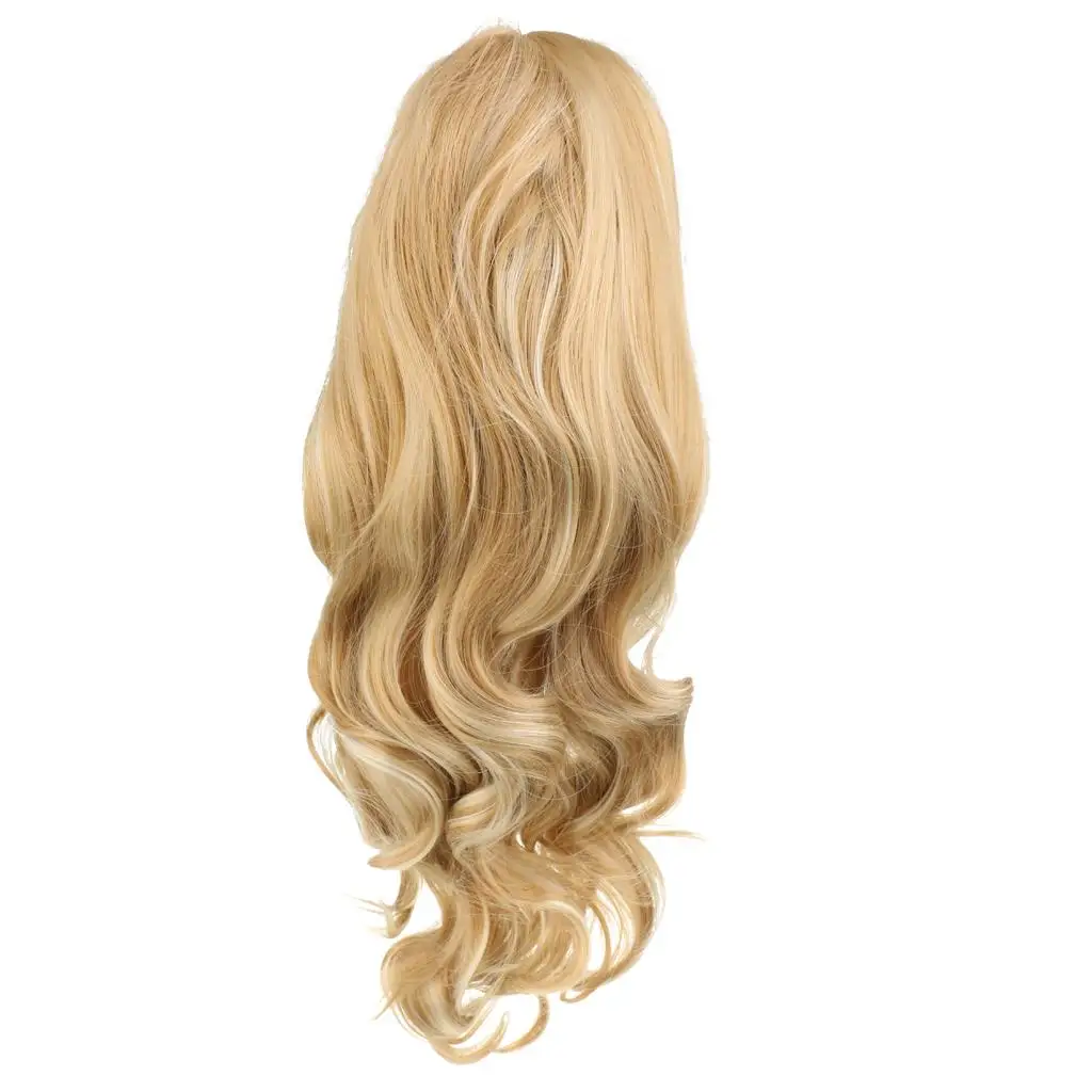 Ash Blonde High Density Long Synthetic Hair Weave Full Wigs for Women