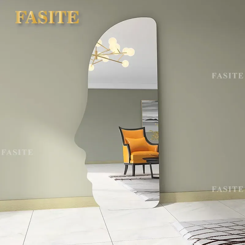 For Nordic Household Full Length Mirror Wall Mounted Irregular Shaped Fitting Mirror Ins Style Floor Standing Decorative