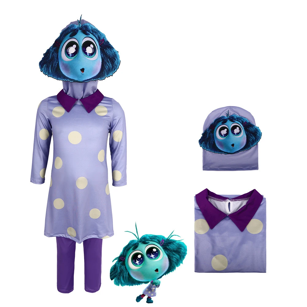 Anime Movie Inside Out Anxiety Cosplay Costume Anxiety Embarrassment Fear EnvyAdult Kids Halloween Stage PerformanceCostume