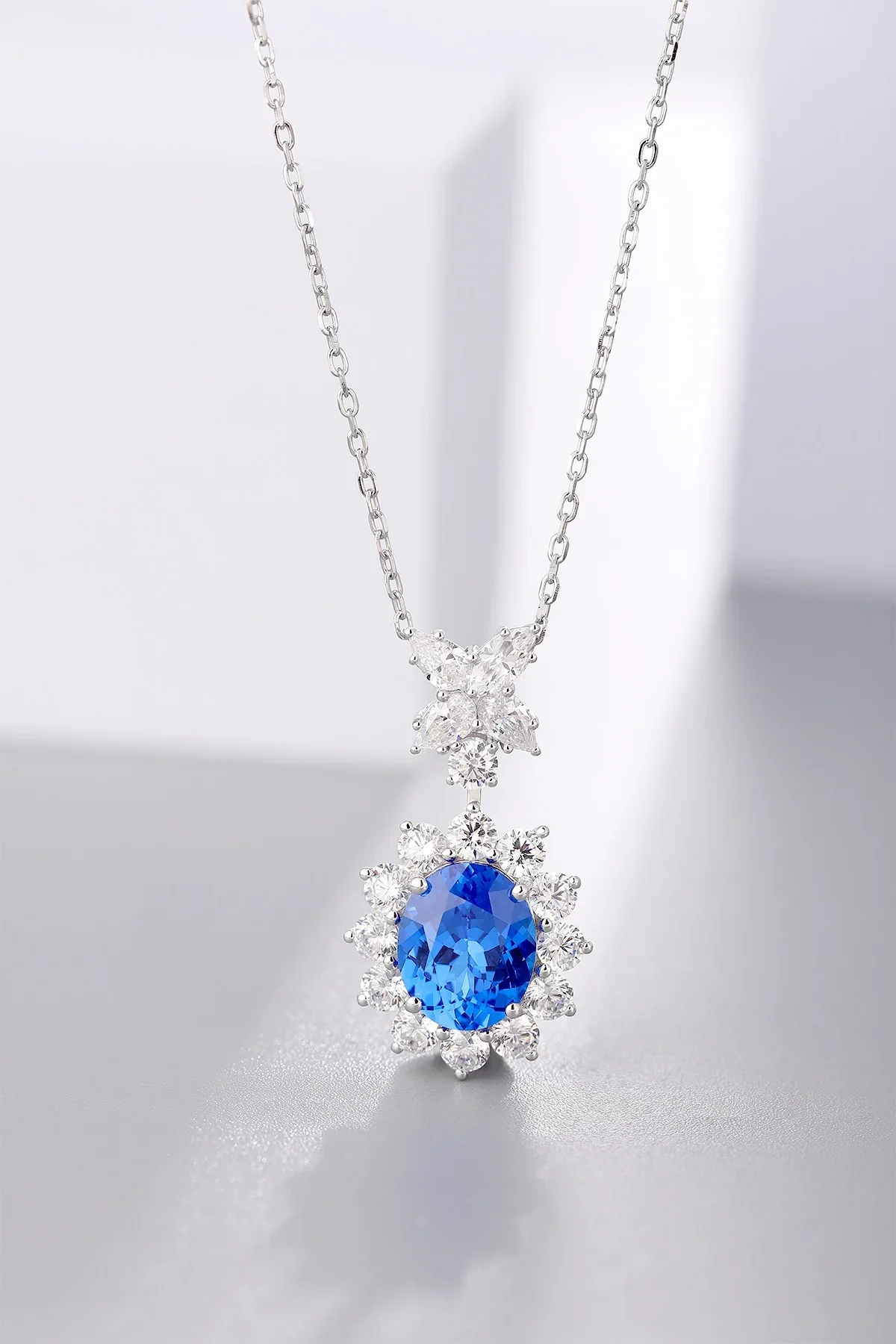 Pirmiana New S925 Silver 4.41ct Lad Grown Cobalt Spinel Wisiorek Naszyjnik Wysoka Fine Jewelry dla kobiet Prezent na imprezę