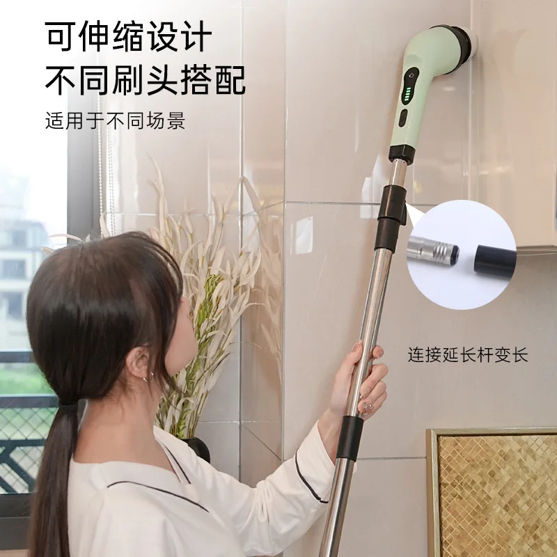 kitchen bathroom glass length dual-purpose brush hand-held powerful electric multi-functional cleaning brush artifact