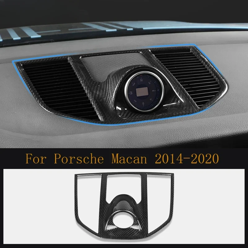 For Porsche Macan 14-2023 Refit Accessories Carbon Fiber Car Center Console Air Conditioning Vent Frame Decoration Sticker Trim