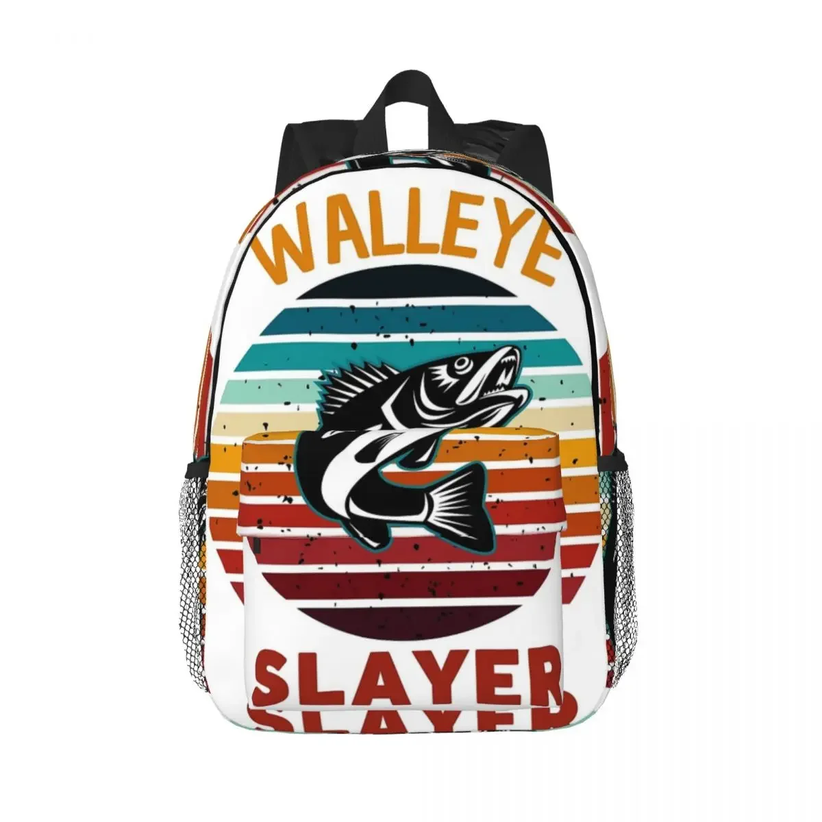 Walleye Slayer Design For Fishing Backpacks Boys Girls Bookbag Children School Bags Laptop Rucksack Shoulder Bag Large Capacity