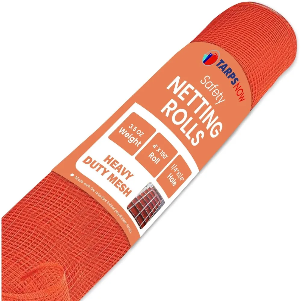 Construction Safety Debris Netting Rolls, (4' x 150') - Fire Retardant Heavy Duty Debris Netting with ¼” Mesh Scaffold Net