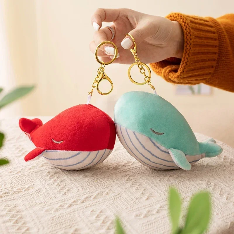 10 Colors Plush Whale Pendent Soft Stuffed Sea Animal Plush Toy Cartoon Blue Whale Keychain Bag Decoration Cute Birthday Gift