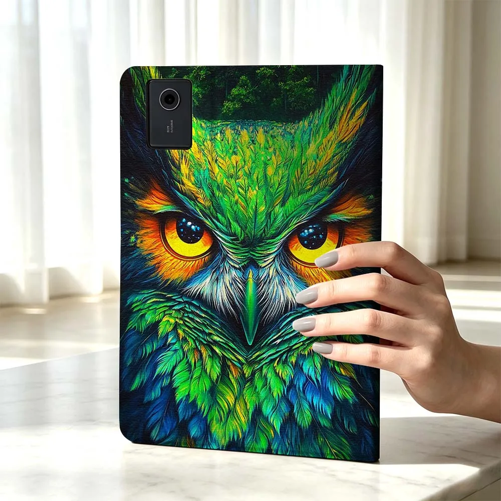 Cool Animal Owl Pattern Fashion For Xiaomi Poco Redmi Pad 8 2 4 C1 6 6S 7 7S SE 9.7 14 11 11.2 Inch Pen Tray Tablet Case