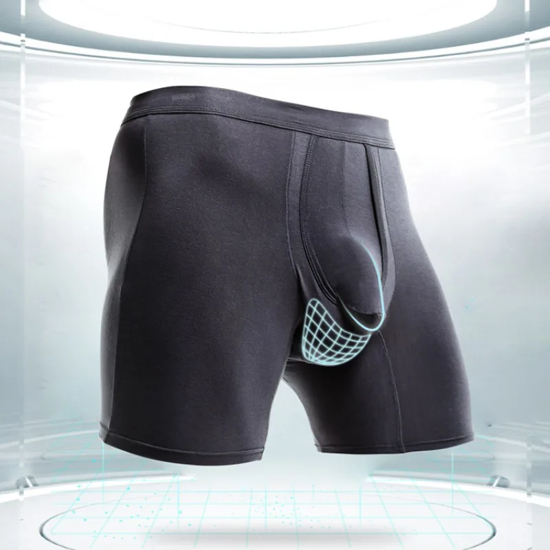 

Separation Physiological Flat Boxers Plus Size Breathable Underwear Men Qucik-Dry Boxershorts Man Panties Shorts U Convex Pouch