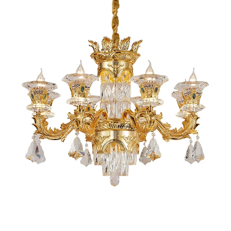 

Современный хрустальный роскошный подвесной светильник, полностью медный светодиодный подвесной светильник в европейском стиле