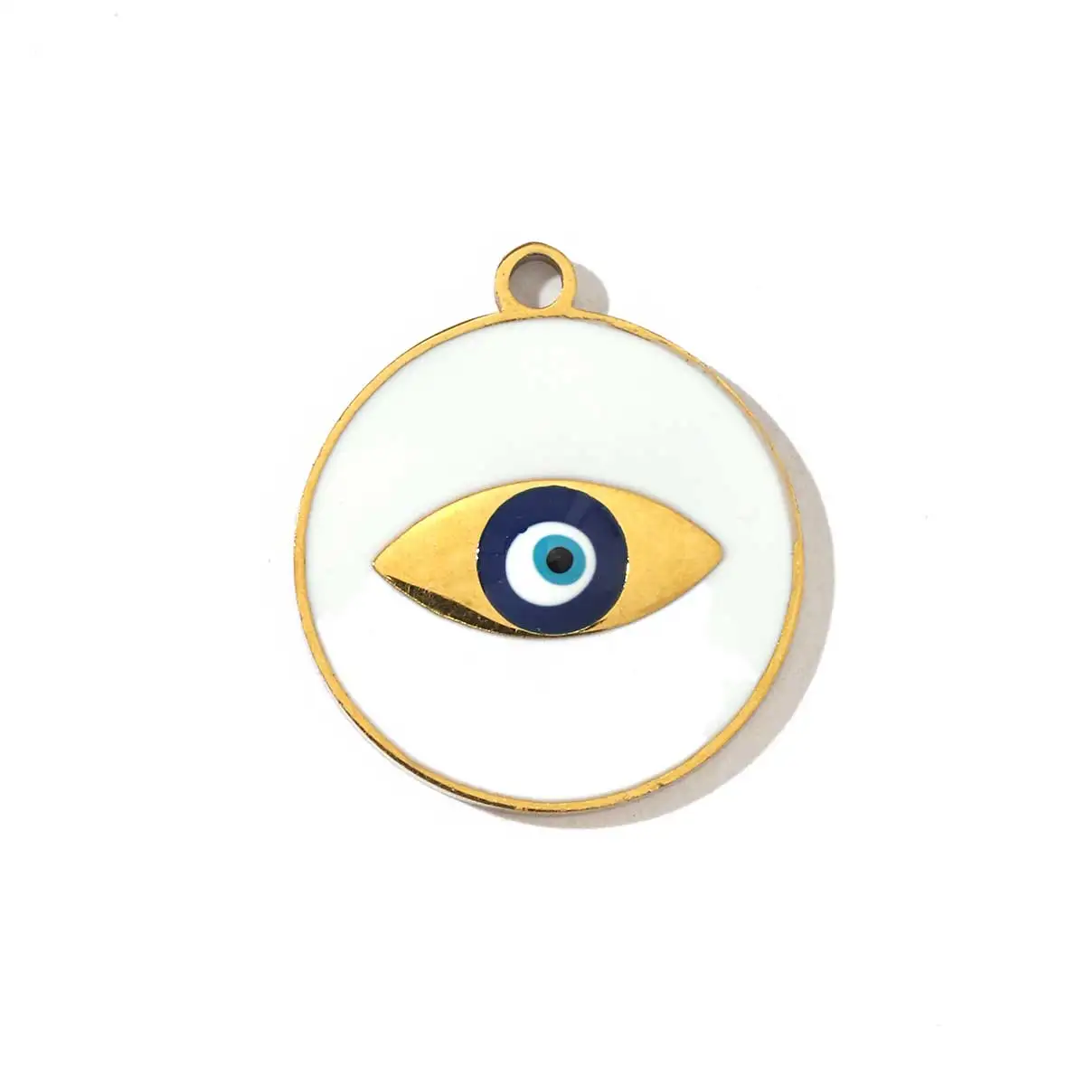 3pcs/Lot Religious Stainless Steel Enamel Eye Cross Hamsa Hand Charms Heart Triangle Stone Necklace DIY Small Pendant Wholesale