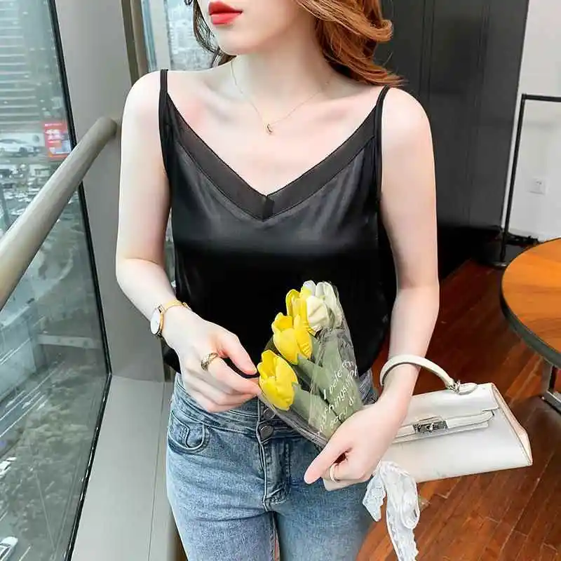 Canotta in seta Svel Capispalla sexy da donna Abito professionale semplice Partita interna Alla moda Lungo Sle Pendolarismo Vento Pelle