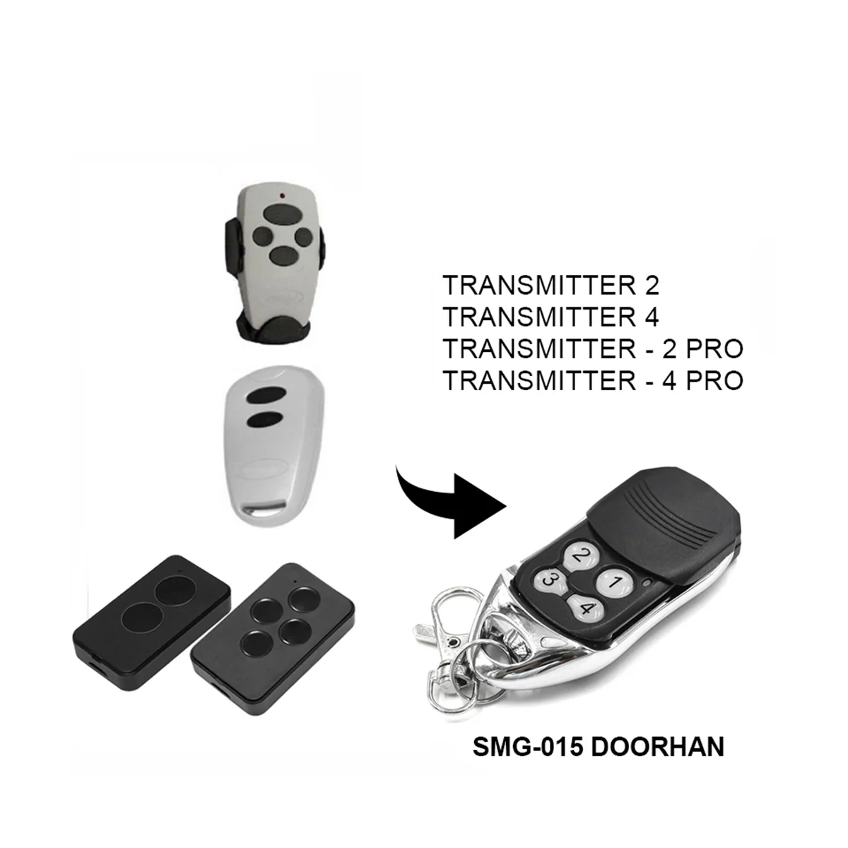 Compatible with Remote Control 433MHz Dynamic Code for TRANSMITTER 2 4 PRO PREMIUM Door Barrier