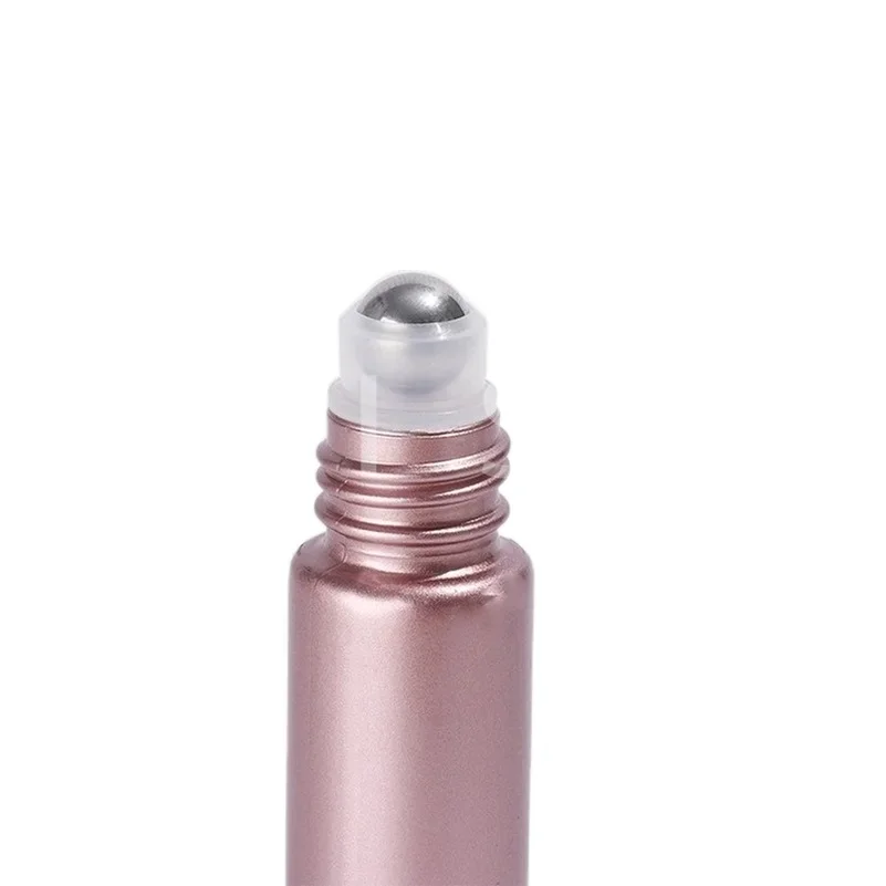 10Pcs Glas Roller Flessen Met Rvs Ball 5Ml 10Ml Etherische Olie Roller Flessen Rose Goud Roll op Flessen Dik Glas