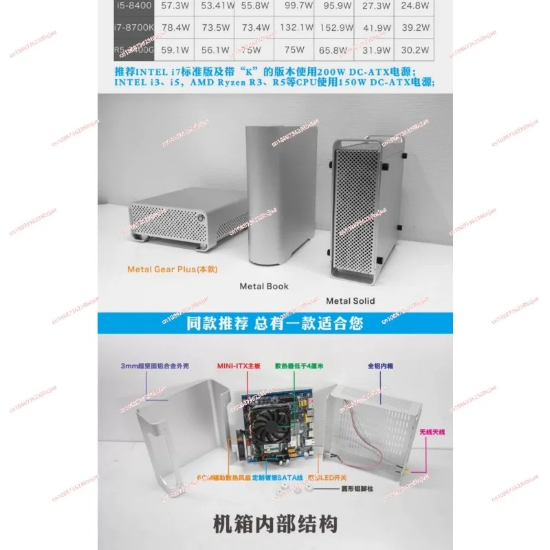 all aluminum mini ITX chassis DC-ATX power supply DIY desktop ultra-thin horizontal nuclear display small chassis