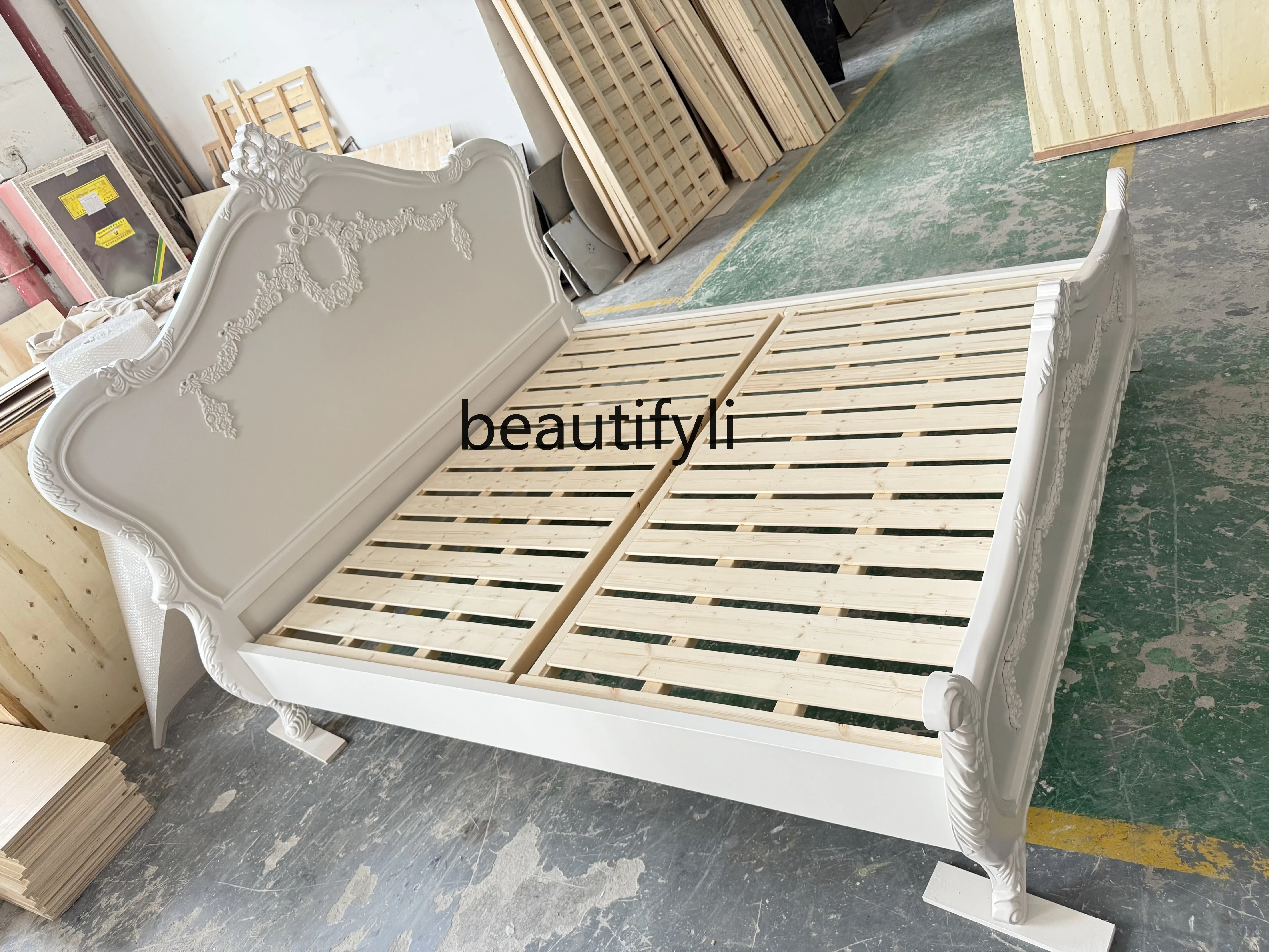 X FH  French court European fashion and simplicity, princess bed American modern pink children's bed high-end furniture