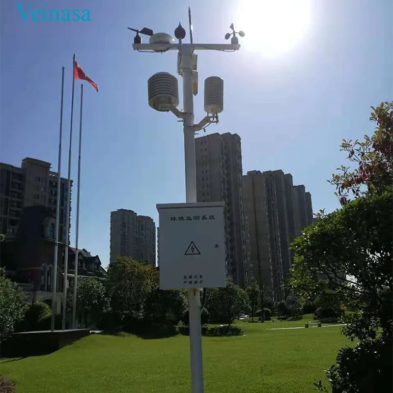 Automatic Weather Station AWS807 for Apartment Floor Area Seven Elements Wind Speed Wind Direction Temperature Light Intensity