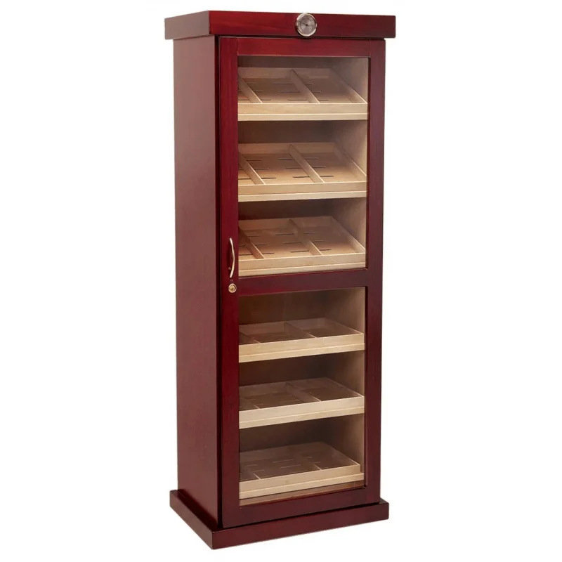 

custom.Cherry Cigar Showcase with Hygrometer Cigar Cabinet Humidor for Smoke Shop Adjustable Ceder Shelves Cigar Cabinet