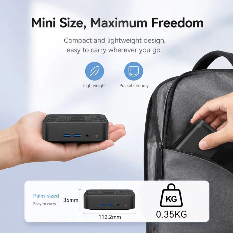 2026 New Mini PC Portable Intel Core N150 Mini Computer 16GB RAM 512GB 1TB SSD 1000M Ethernet Gamer Gaming PC Desktop view 6