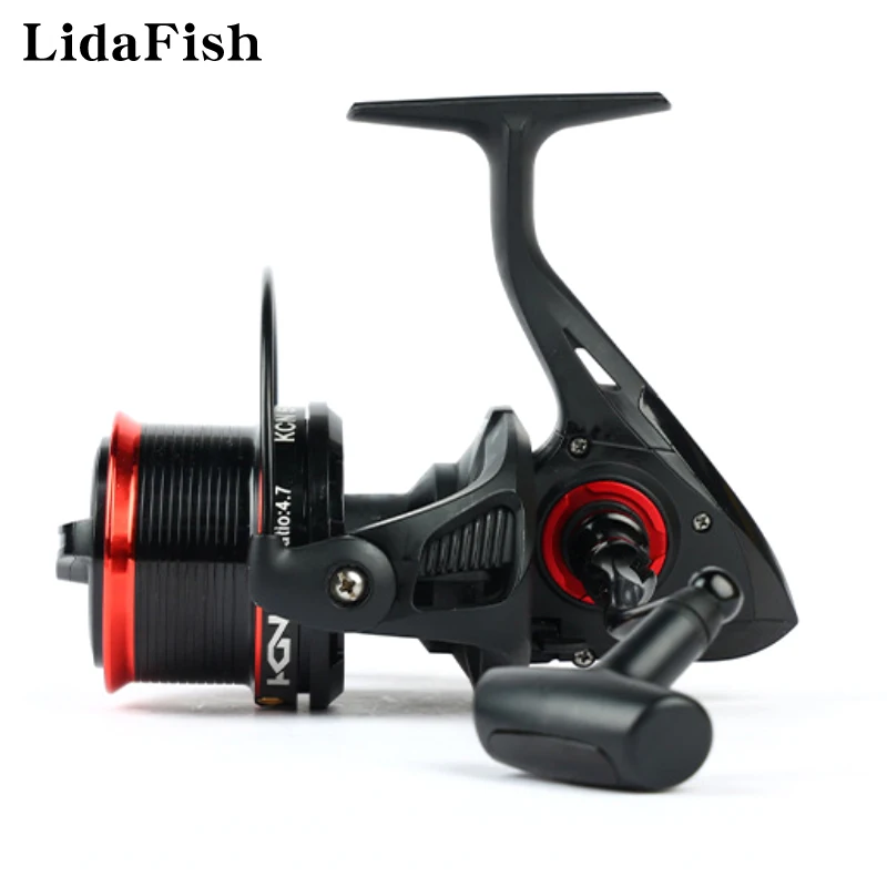 LIDAFISH 5000 6000 7000 Series Large Metal Spool Distant Wheel 4.7:1 High Speed Freshwater Trout Spinning Fishing Reel