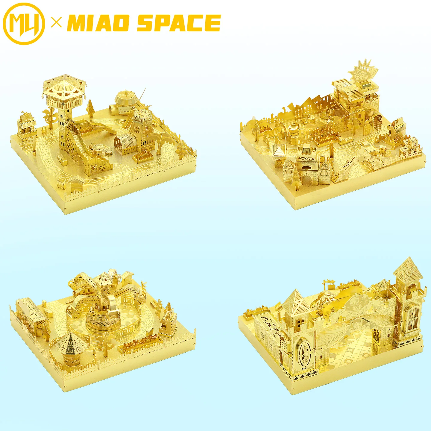 MU Amusement Park Series 3d stereoscopic metal jigsaw puzzles, diy puzzle toys, desktop office ornaments, stress-relieving gifts