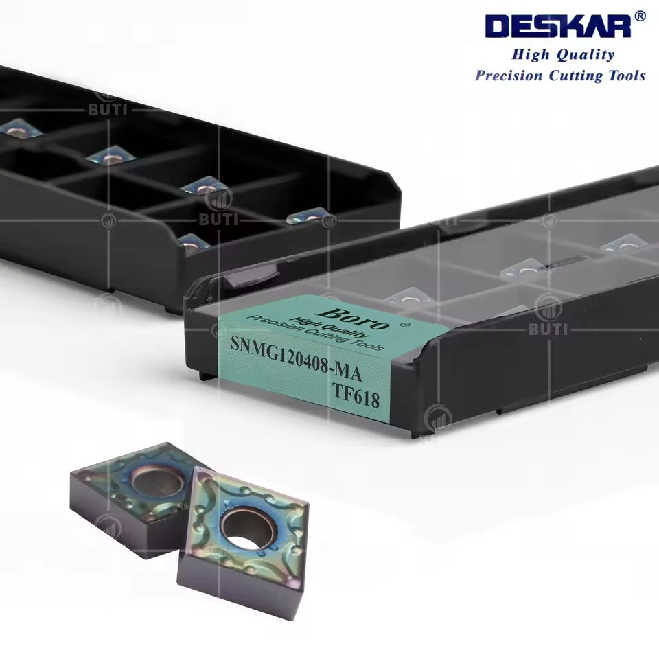 DESKAR 100% شفرات تحول أصلية CNMG120404 SNMG120408 SNMG120412-MA TF618 مخرطة CNC لون خارجي شفرة بدوره من الفولاذ المقسى