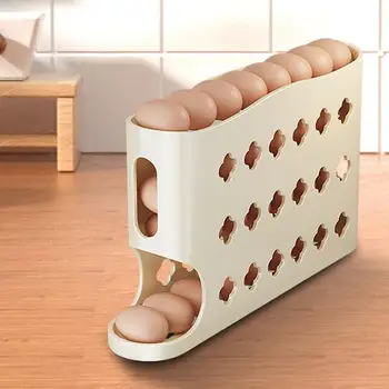 Egg Holder Eggs Organizer Sliding Rail Shelf Refrigerator Stand Accessory Storage Rail Box Container Organization Kitchen 4