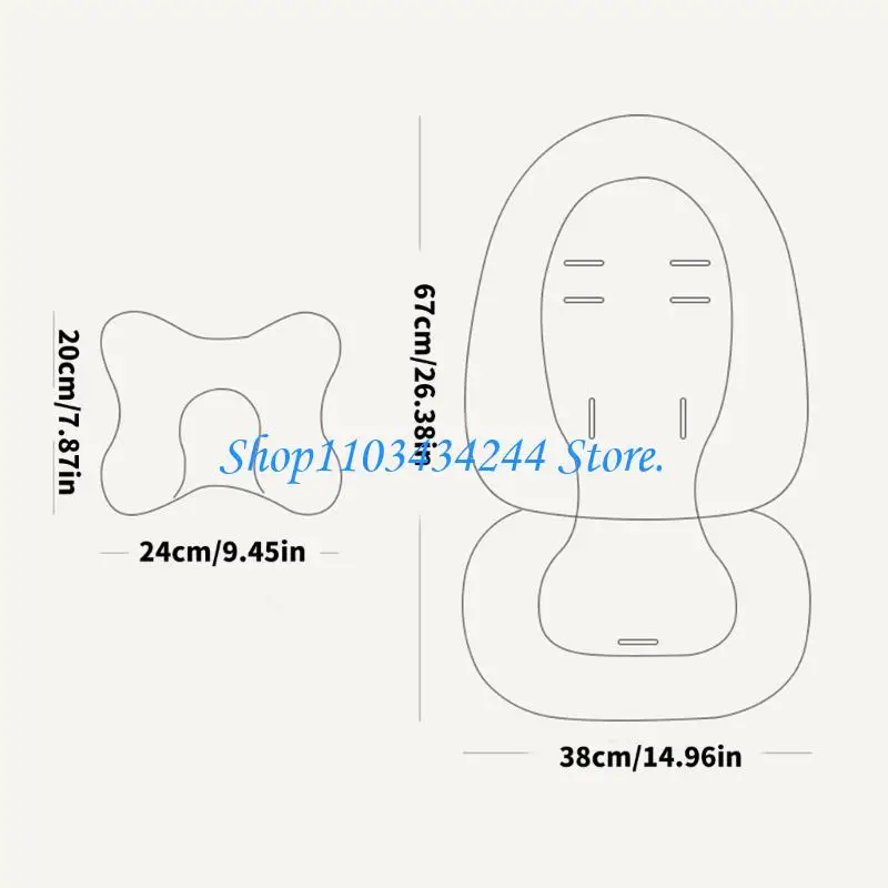 Soft Breathable Baby Strollers Pad Quick Installation Liner with or without Pillow For Cold Weather Use