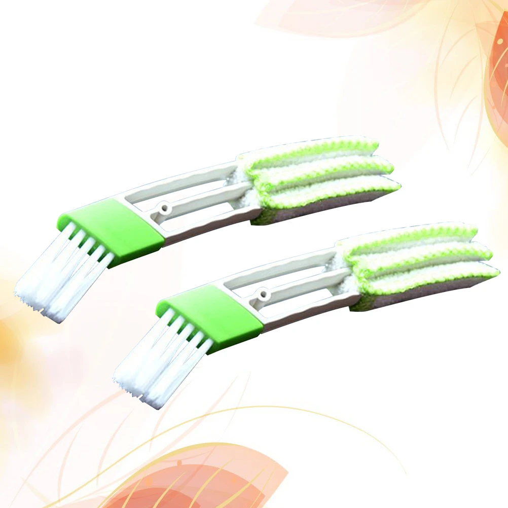 

2 pcs Car Vent Double Ended Design Durable Nylon Brush Removable Cleaning Cloth For Conditioner Outlet Car Interior Blinds