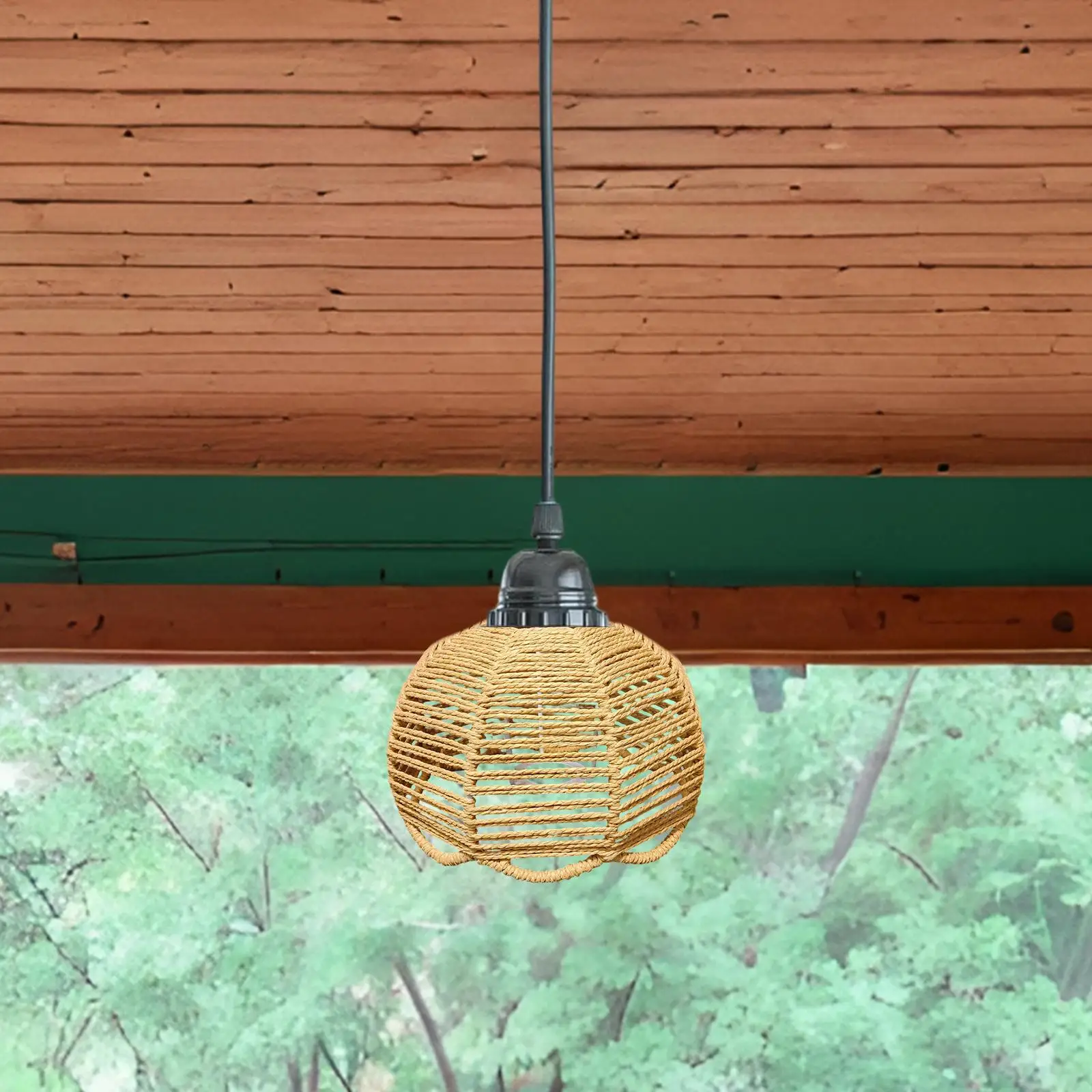 

Woven Lamp Shade Retro Boho Floor Table Lamp Cover Handwoven Lampshade Pendant Light Cover for Tea Room Cafe Hotel Bedroom Decor