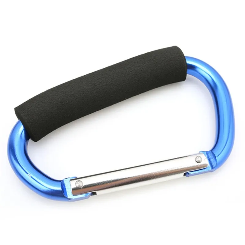 Großer Karabiner, Kinderwagen-Haken, Organizer, Aluminium, D-Ring, Federverschluss, Schlüsselanhänger-Clip, Tragegriff zum Aufhängen von Geldbörsen, Einkaufstaschen – Detail 21